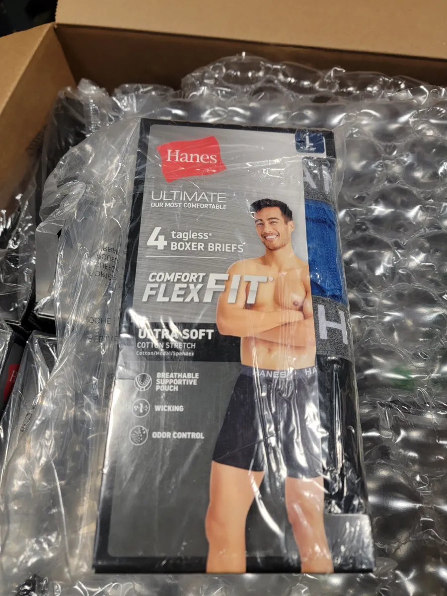 Hanes Boxer Comfort Flex Fit – Confezione Da 4, Misto Cotone E Modal, Tecnologia FreshIQ Antiodore, Nero/grigio, Taglia XL, Senza Etichette