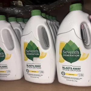 Seventh Generation Dishwasher Detergent Liquid Gel, Powers Away Stuck-On Food, Lemon Scent, 42 Oz