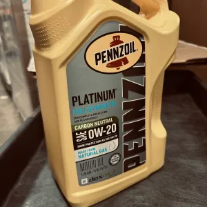 Pennzoil Platinum Full Synthetic 0W-20 Motor Oil (5-Quart, P