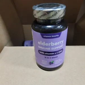 Vitamin Bounty Organic Elderberry Capsules - Sambucus Elderberry with Vitamin C and Zinc - Immune System Boosters for Adults - Antioxidant Formula for Immune Support- Non-GMO, 60 Capsules