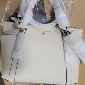 Michael Kors Sm Conv Tz Tote-Lt Cream